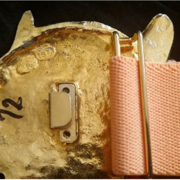 Vintage 70s Mimi di N leopard belt buckle big cat - Picture 3 of 3